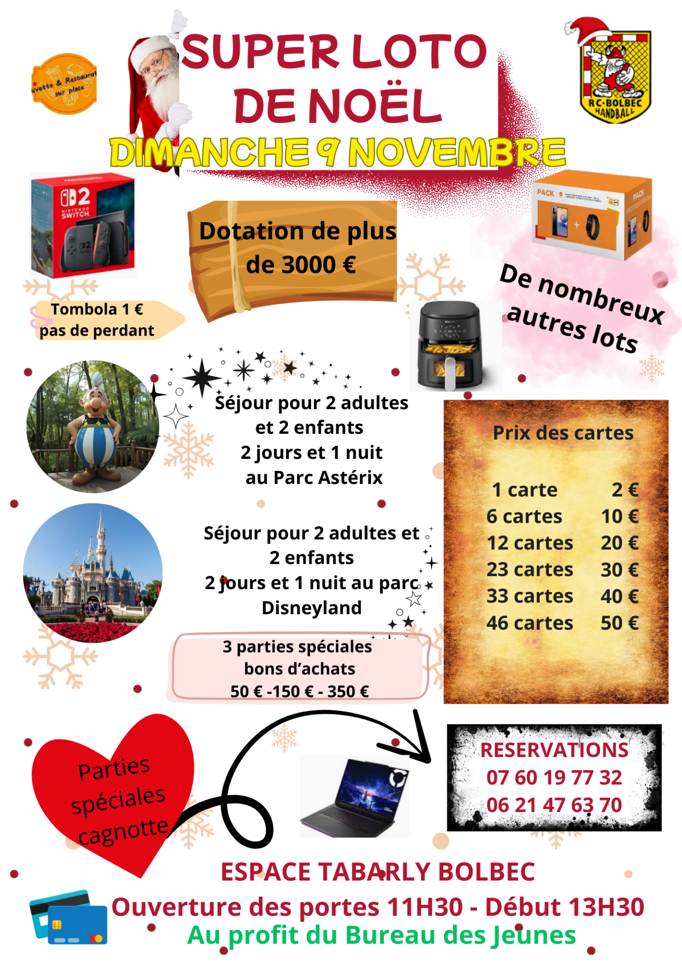 Super loto de noel organise par le bureau des jeunes du rcb handball